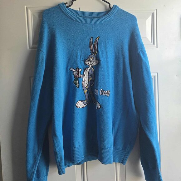 Looney Tunes x Teddy Fresh XL Bugs Bunny Sweater - Picture 1 of 6